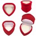 Red Velour Hinged Heart Gift Box With Window, Earrings, Pin 1020063-1PK